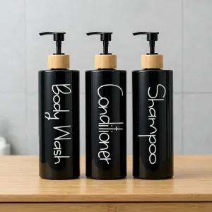 Set da 3 dispenser a pompa per bottiglie da bagno