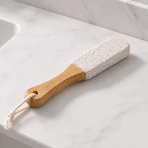 Lima piedi scrubber rimuovi calli per pedicure con manico in legno