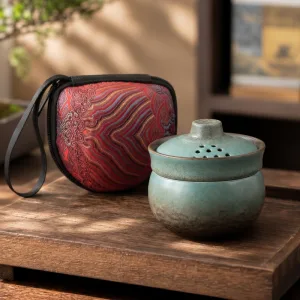 Set da Tè in Ceramica Mini per Viaggio