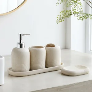 Set da bagno da 5 pezzi con dispenser per sapone e portaspazzolini