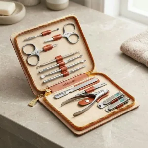 Set professionale da 12 pezzi in acciaio inossidabile per manicure e pedicure