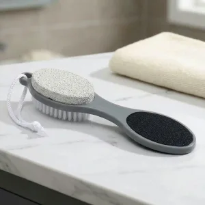 Strumento per pedicure 4 in 1 con lima e spazzola per piedi, rimuovi calli