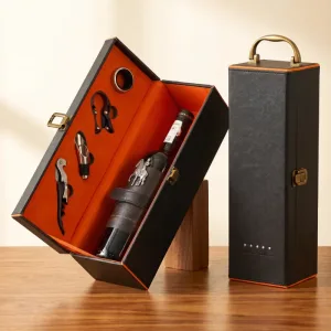 Cofanetto regalo per bottiglia di vino con set apribottiglie