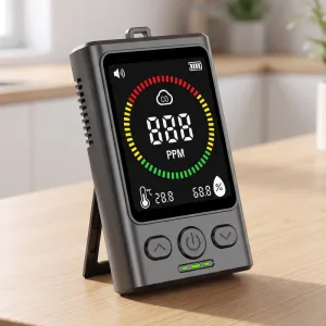 Mini monitor autonomo ricaricabile della qualità dell'aria, rilevatore di monossido di carbonio con allarme CO