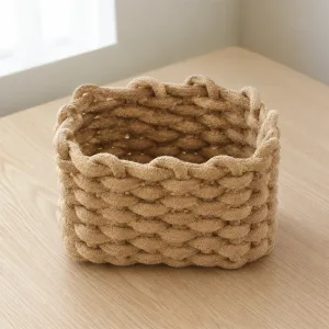 Cestino portaoggetti in corda di cotone elegante organizer intrecciato