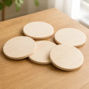 5 sottobicchieri in legno grezzo fai da te per lavoretti creativi