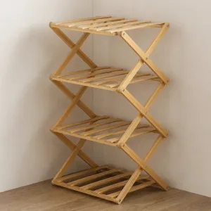 Scarpiera organizer pieghevole in legno