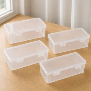 Set da 4 scatole trasparenti porta materiale artistico e organizer per cancelleria